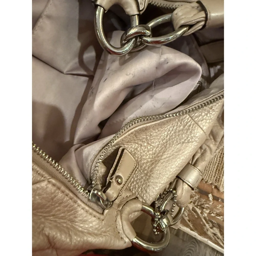 Coach Metallic‎ Gold Leather Kristin Hobo Shoulder Bag Purse Hardware 16808